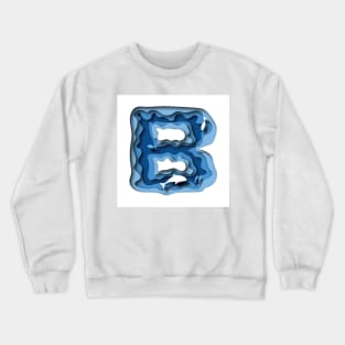 Letter B deep water papercut design Crewneck Sweatshirt
